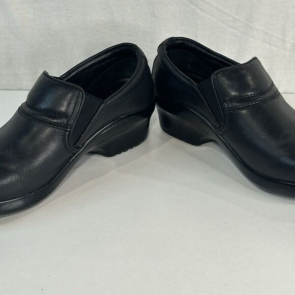 Ariat Sutter Black Leather Wedge Women’s Work Slip-On Clogs Loafers Sz 8.5 B - Picture 3 of 8